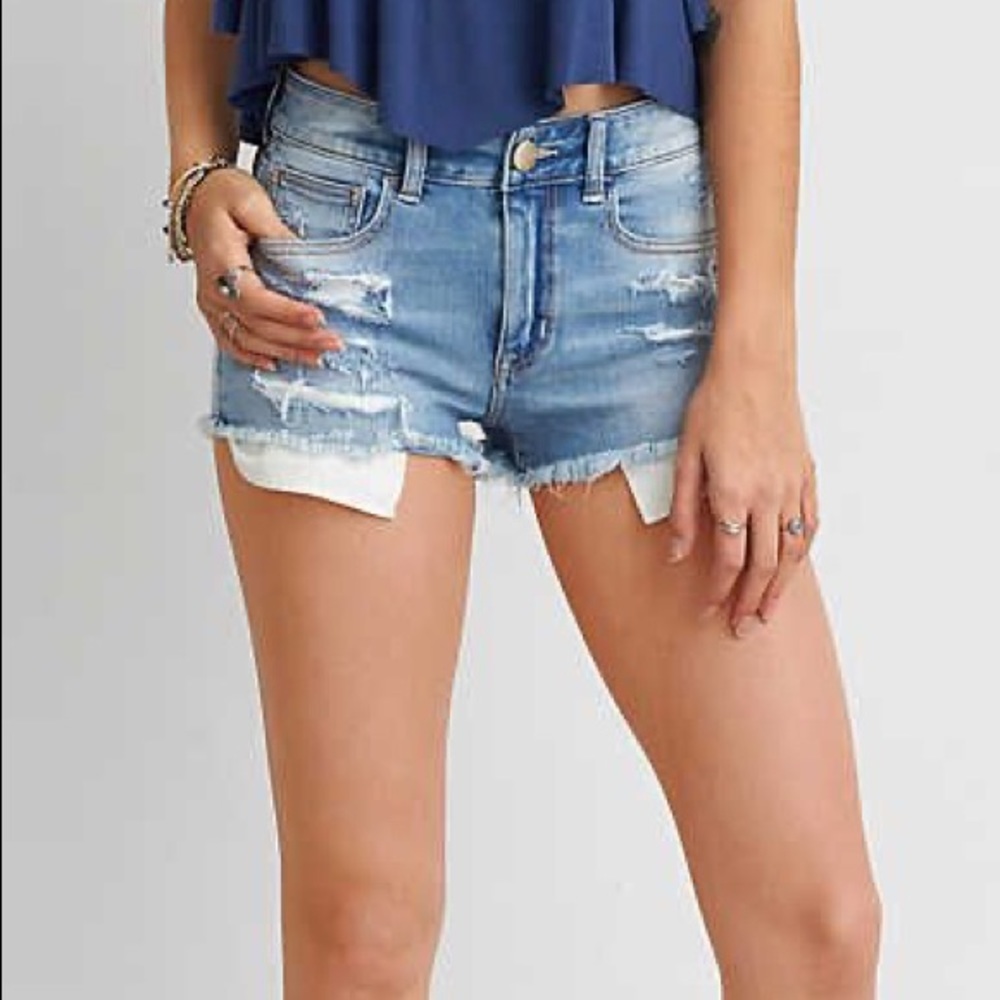 American Eagle Hi Rise shortie denim shorts 8